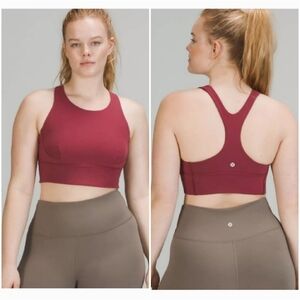 Lululemon Wunder Train Longline Sports Bra Sz 6 Medium Support Burgundy Red